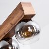 Vouhet Hanglamp Bruin, houtlook, Zwart, 6-lichts