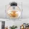 Koyoto  Plafondlamp Glas 25 cm Amber, 1-licht
