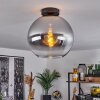 Koyoto  Plafondlamp Glas 30 cm Chroom, Duidelijk, Rookkleurig, 1-licht