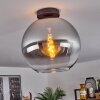 Koyoto  Plafondlamp Glas 30 cm Chroom, Duidelijk, Rookkleurig, 1-licht