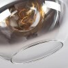 Koyoto  Plafondlamp Glas 30 cm Chroom, Duidelijk, Rookkleurig, 1-licht