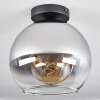 Koyoto  Plafondlamp Glas 25 cm Chroom, Duidelijk, Rookkleurig, 1-licht