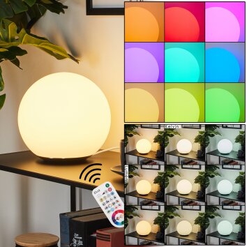 iDual Dahlia Tafellamp LED Nikkel mat, 1-licht, Afstandsbediening, Kleurwisselaar