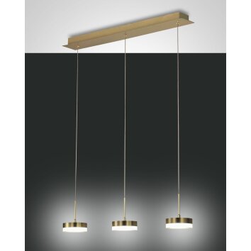 Fabas Luce Dunk Hanglamp LED Messing, 3-lichts