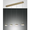 Fabas Luce Dunk Hanglamp LED Messing, 4-lichts
