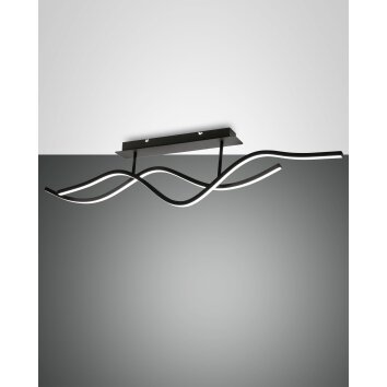 Fabas Luce Sinuo Plafondlamp LED Zwart, 2-lichts