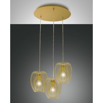 Fabas Luce Camp Hanglamp Goud, 3-lichts