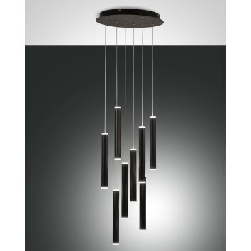 Fabas Luce Prado Hanglamp LED Zwart, 8-lichts