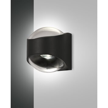 Fabas Luce Remy Muurlamp LED Zwart, 1-licht