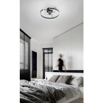 Fabas Luce Savoy plafondventilator LED Zwart, 1-licht