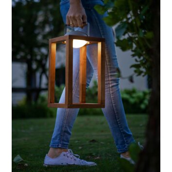Fabas Luce Blend Tafellamp voor buiten LED Hout donker, 1-licht