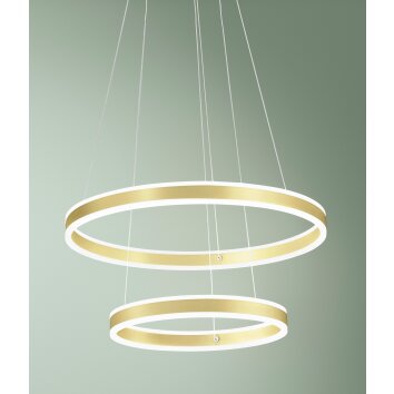 Fabas Luce Palau Hanglamp LED Goud, 2-lichts