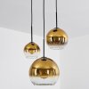 Koyoto  Hanger Glas 15 cm, 20 cm, 25 cm Goud, Duidelijk, 3-lichts