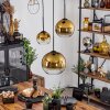 Koyoto  Hanger Glas 15 cm, 20 cm, 25 cm Goud, Duidelijk, 3-lichts