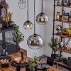 Koyoto  Hanger Glas 15 cm, 20 cm, 25 cm Chroom, Duidelijk, Rookkleurig, 3-lichts