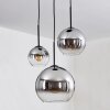 Koyoto  Hanger Glas 15 cm, 20 cm, 25 cm Chroom, Duidelijk, Rookkleurig, 3-lichts