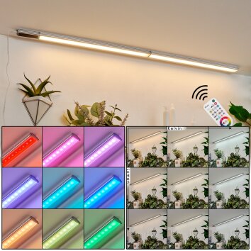Raivo Onderbouw verlichting Set x 2 LED Zwart, Zilver, 2-lichts, Afstandsbediening, Kleurwisselaar