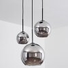 Koyoto  Hanger Glas 15 cm, 20 cm, 25 cm Chroom, Rookkleurig, 3-lichts