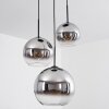 Koyoto  Hanger Glas 20 cm, 25 cm, 30cm Chroom, Duidelijk, Rookkleurig, 3-lichts