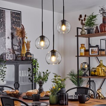 Koyoto  Hanger Glas 15 cm Duidelijk, 3-lichts