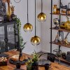 Koyoto  Hanger Glas 15 cm Goud, Duidelijk, 3-lichts