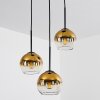 Koyoto  Hanger Glas 15 cm Goud, Duidelijk, 3-lichts