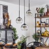 Koyoto  Hanger Glas 15 cm Chroom, Duidelijk, Rookkleurig, 3-lichts
