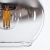 Koyoto  Hanger Glas 15 cm Chroom, Duidelijk, Rookkleurig, 3-lichts