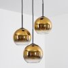 Koyoto  Plafondlamp Glas 20 cm Goud, Duidelijk, 3-lichts
