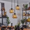 Koyoto  Plafondlamp Glas 20 cm Amber, 3-lichts
