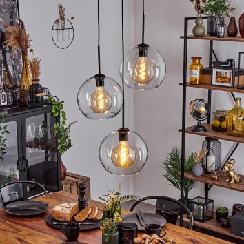 Koyoto  Hanger Glas 25 cm Duidelijk, 3-lichts