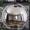 Koyoto  Hanger Glas 25 cm Chroom, Duidelijk, Rookkleurig, 3-lichts