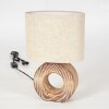 Francillon Tafellamp Bruin, Chroom, houtlook, 1-licht