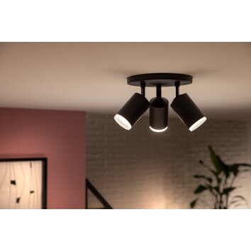 Philips Hue Fugato Plafondlamp LED Zwart, 3-lichts, Kleurwisselaar