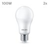 Philips Classic Set van 2 LED E27 13 Watt 4000 Kelvin 1521 Lumen