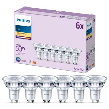 Philips Klassiek Set van 6 LED GU10 4,6 Watt 2700 Kelvin 355 Lumen