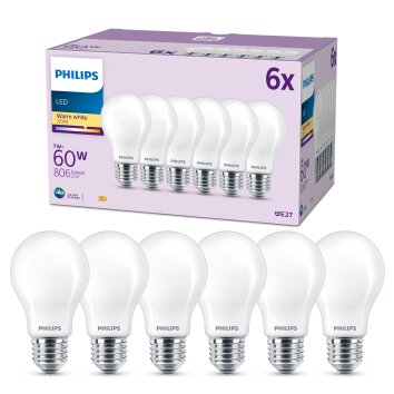Philips Klassieke set van 6 LED E27 7 Watt 2700 Kelvin 806 Lumen