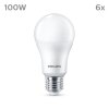 Philips Klassiek Set van 6 LED E27 13 Watt 4000 Kelvin 1521 Lumen