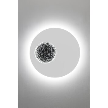 Holländer LUNA Muurlamp LED Zilver, Wit, 2-lichts