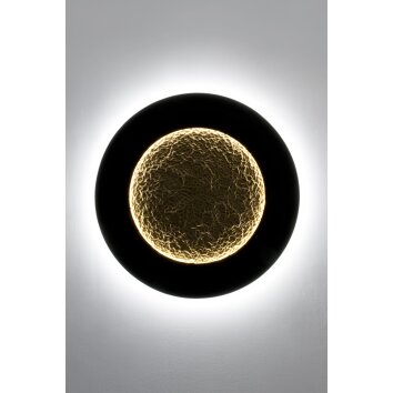 Holländer LUNA Muurlamp LED Bruin, Goud, Zwart, 2-lichts