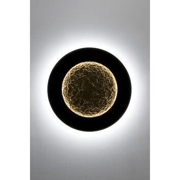 Holländer LUNA Muurlamp LED Bruin, Goud, Zwart, 2-lichts