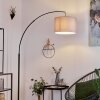 Gualdim Staande lamp Zwart, 1-licht, Stoffen kap