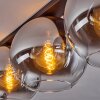 Koyoto  Plafondlamp Glas 30 cm Chroom, Duidelijk, Rookkleurig, 3-lichts
