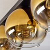Koyoto  Plafondlamp Glas 20 cm Goud, Duidelijk, 4-lichts