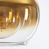 Koyoto  Plafondlamp Glas 25 cm Goud, Duidelijk, 4-lichts