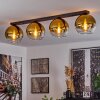 Koyoto  Plafondlamp Glas 25 cm Goud, Duidelijk, 4-lichts