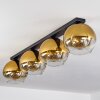 Koyoto  Plafondlamp Glas 25 cm Goud, Duidelijk, 4-lichts