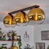 Koyoto  Plafondlamp Glas 30 cm Goud, Duidelijk, 3-lichts