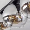 Koyoto  Plafondlamp Glas 25 cm Chroom, Duidelijk, Rookkleurig, 4-lichts
