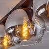 Koyoto  Plafondlamp Glas 25 cm Chroom, Duidelijk, Rookkleurig, 4-lichts